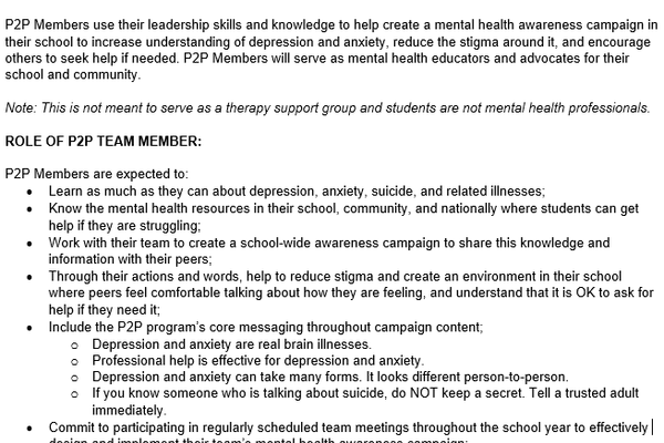 P2P Member Roles & Responsibilities