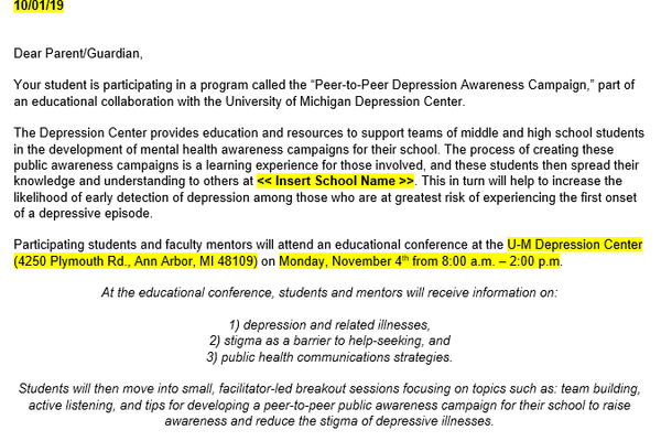 Kickoff Conference Permission Slip