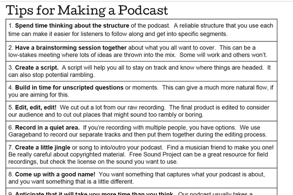 Tips for Making a Podcast